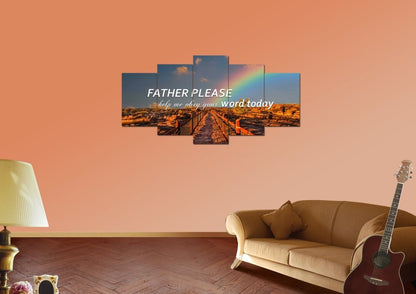 Father Please Help Me Obey Your Word Today Wall Art Canvas Print - Christian Canvas Wall Art