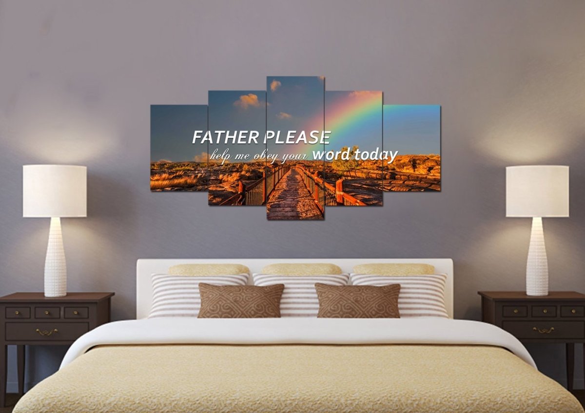 Father Please Help Me Obey Your Word Today Wall Art Canvas Print - Christian Canvas Wall Art