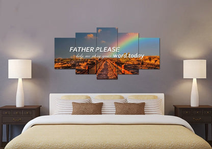 Father Please Help Me Obey Your Word Today Wall Art Canvas Print - Christian Canvas Wall Art