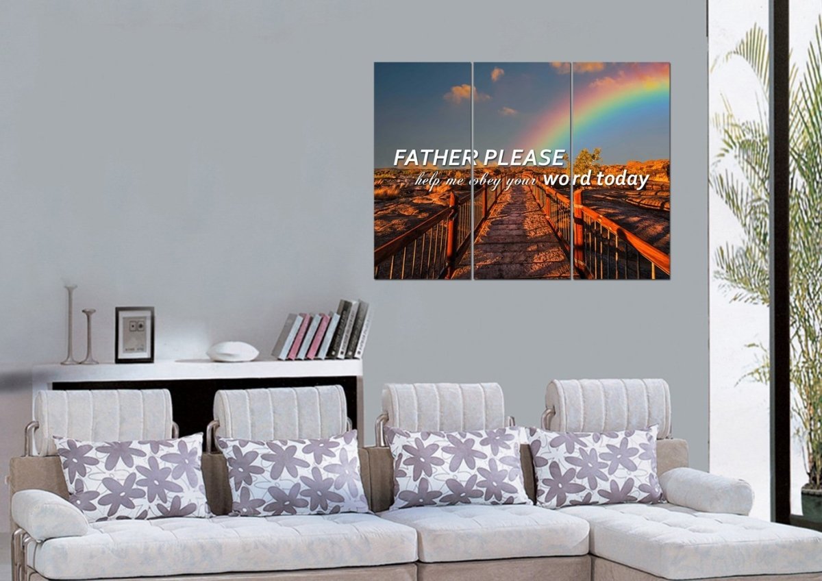 Father Please Help Me Obey Your Word Today Wall Art Canvas Print - Christian Canvas Wall Art