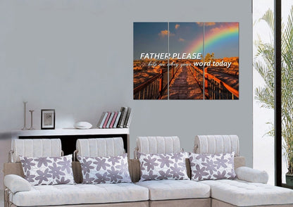 Father Please Help Me Obey Your Word Today Wall Art Canvas Print - Christian Canvas Wall Art