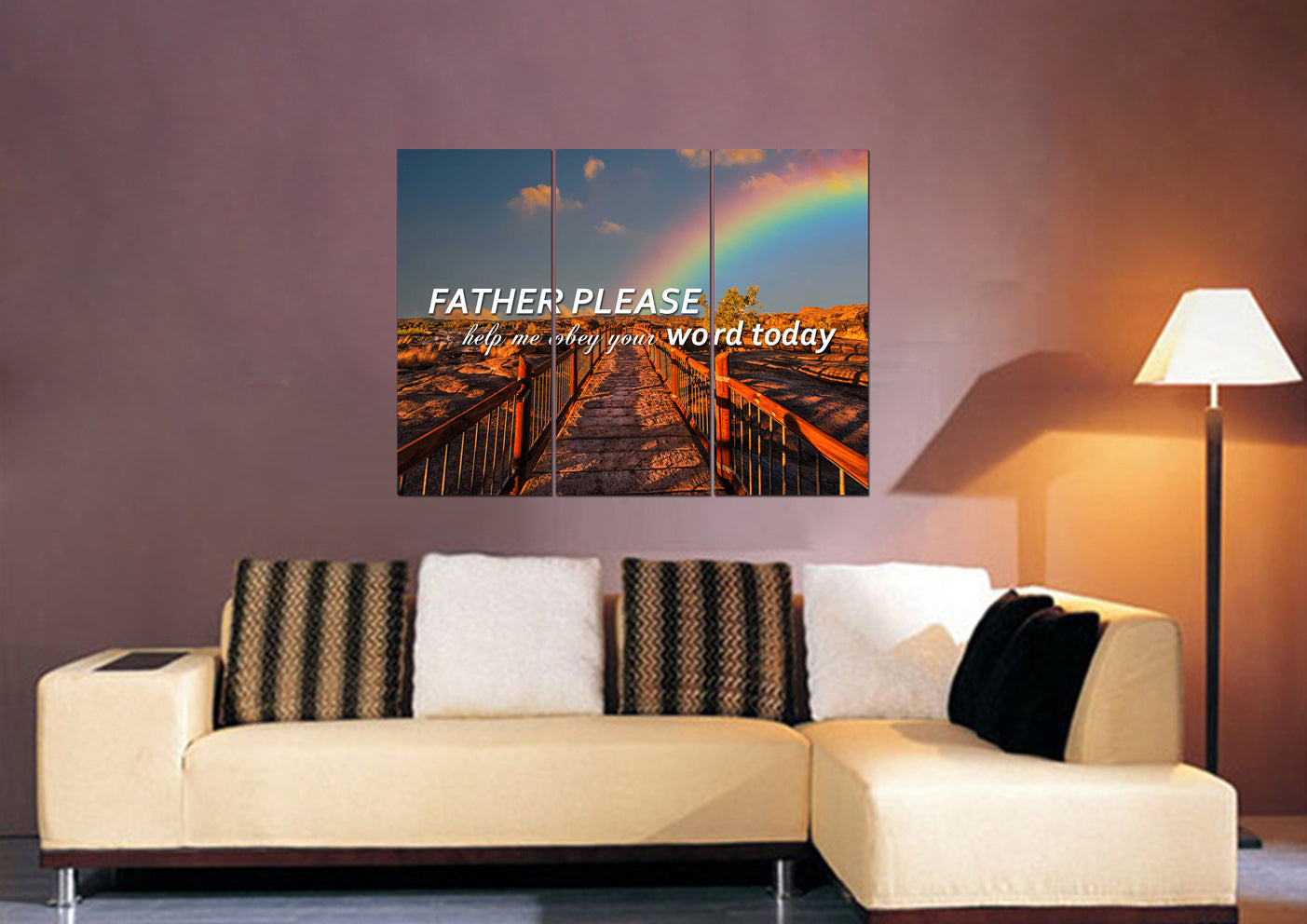 Father Please Help Me Obey Your Word Today Wall Art Canvas Print - Christian Canvas Wall Art