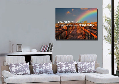 Father Please Help Me Obey Your Word Today Wall Art Canvas Print - Christian Canvas Wall Art