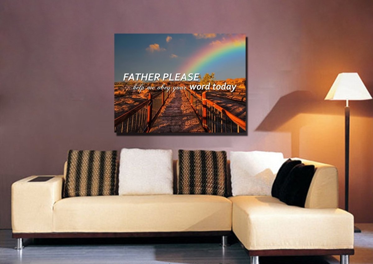Father Please Help Me Obey Your Word Today Wall Art Canvas Print - Christian Canvas Wall Art