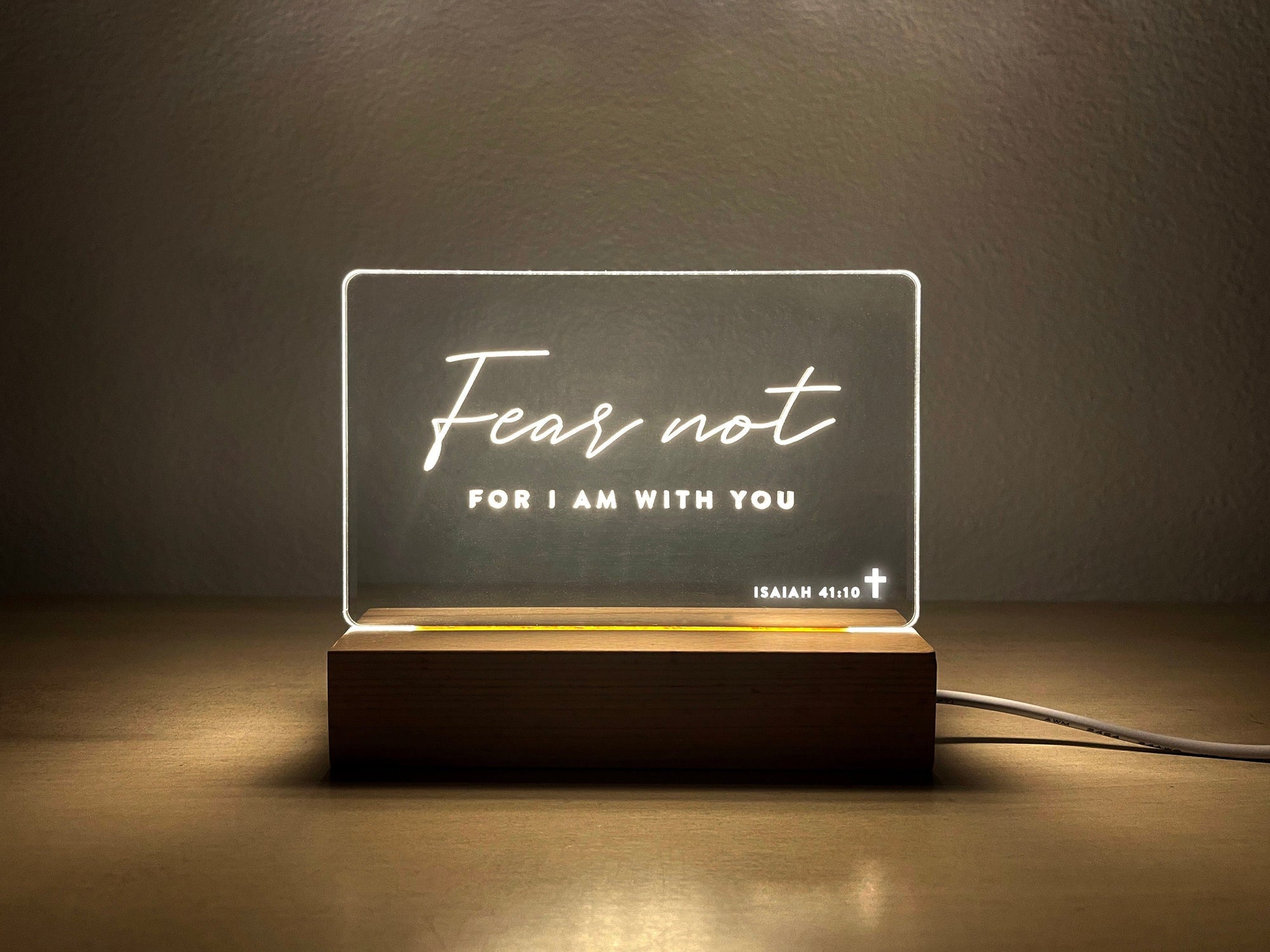 Fear Not For I Am With You Night Light - Bible Verse Led Light - New Home Gift - Gift For Christian