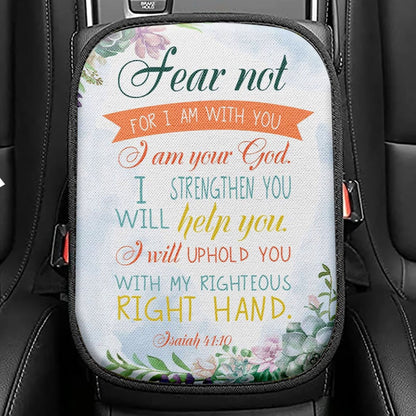 Fear Not For I Am With You Seat Box Cover, Lion Of Judah Jesus Hand Car Center Console Cover, Christian Car Interior Accessories