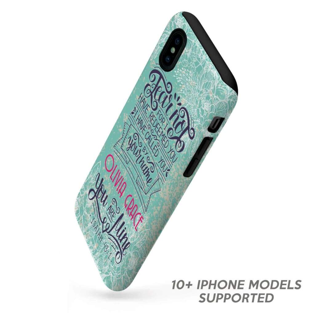 Fear Not For I Have Redeemed You Personalized Name Phone Case - Scripture Phone Cases - Iphone Cases Christian