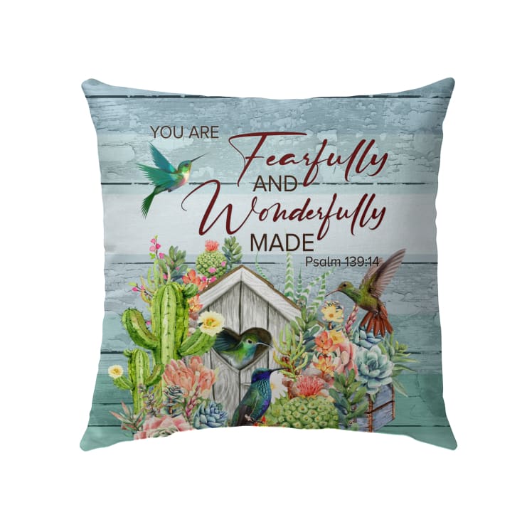 Fearfully And Wonderfully Made Made Christian Pillow