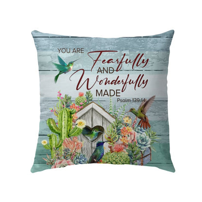 Fearfully And Wonderfully Made Made Christian Pillow