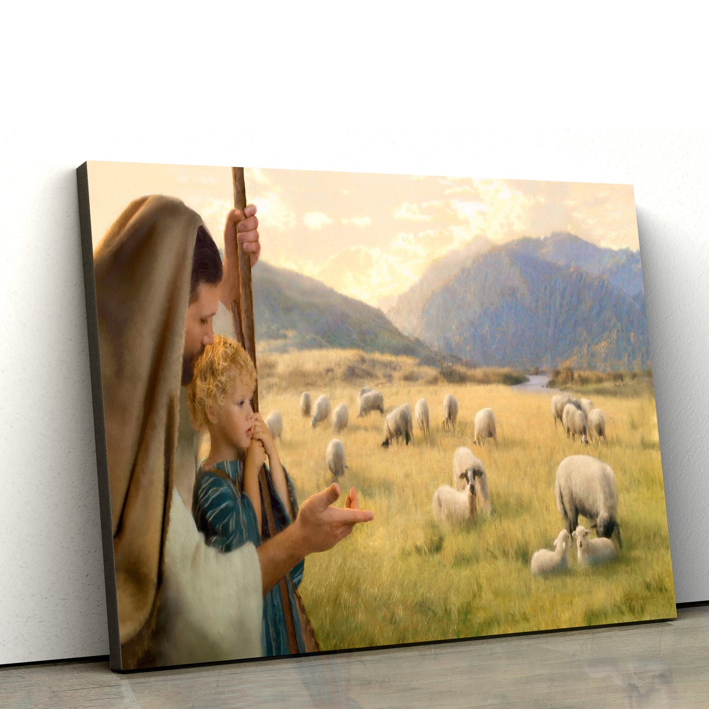 Feed My Sheep Canvas Picture - Jesus Canvas Wall Art - Christian Wall Art