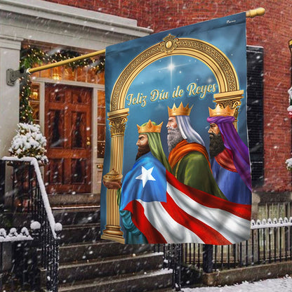 Feliz Día de Reyes Puerto Rico Three Kings Epiphany Flag - Outdoor House Flags - Decorative Flags