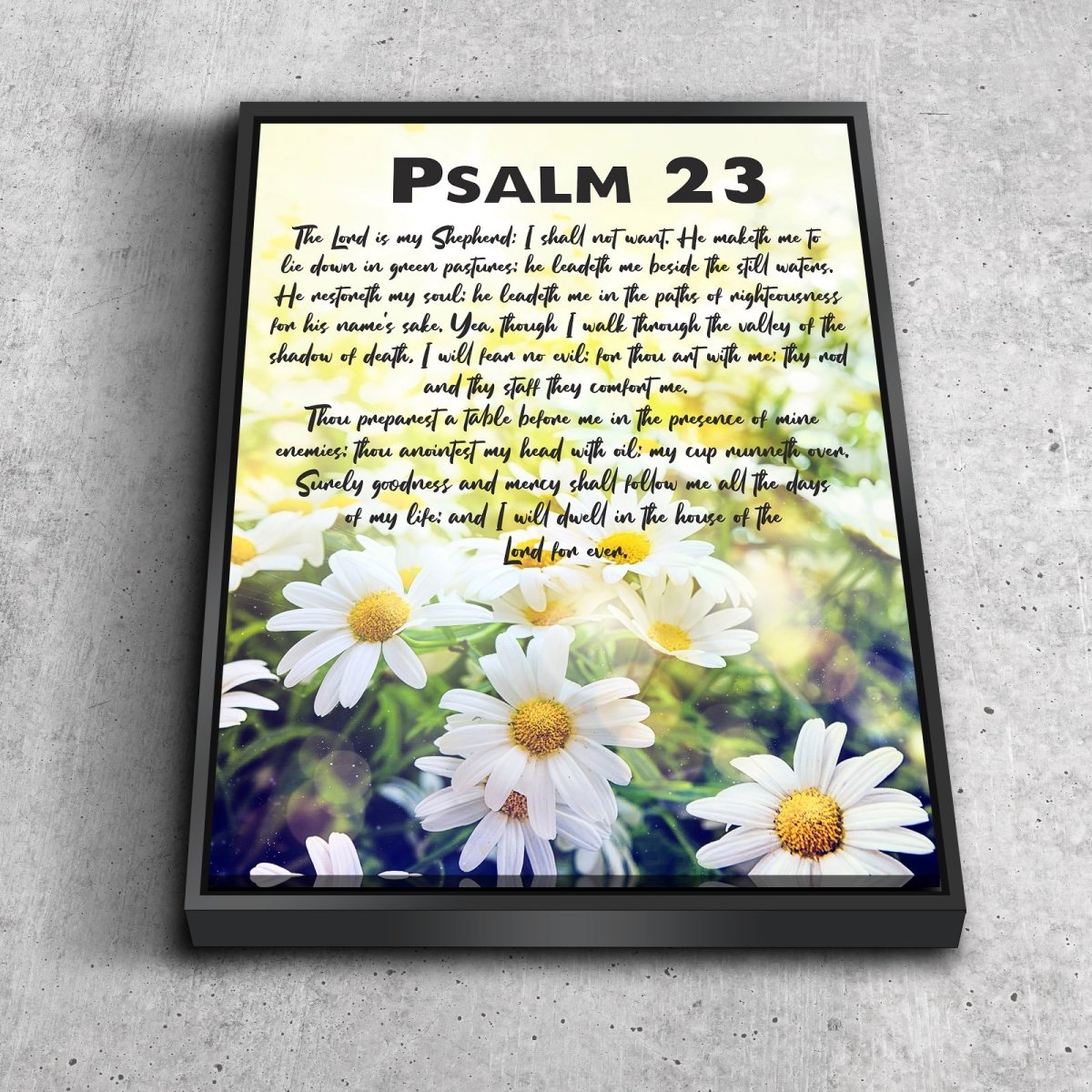 Field Of Daisies & Psalm 23 The Lord Is My Shepherd Canvas Wall Art
