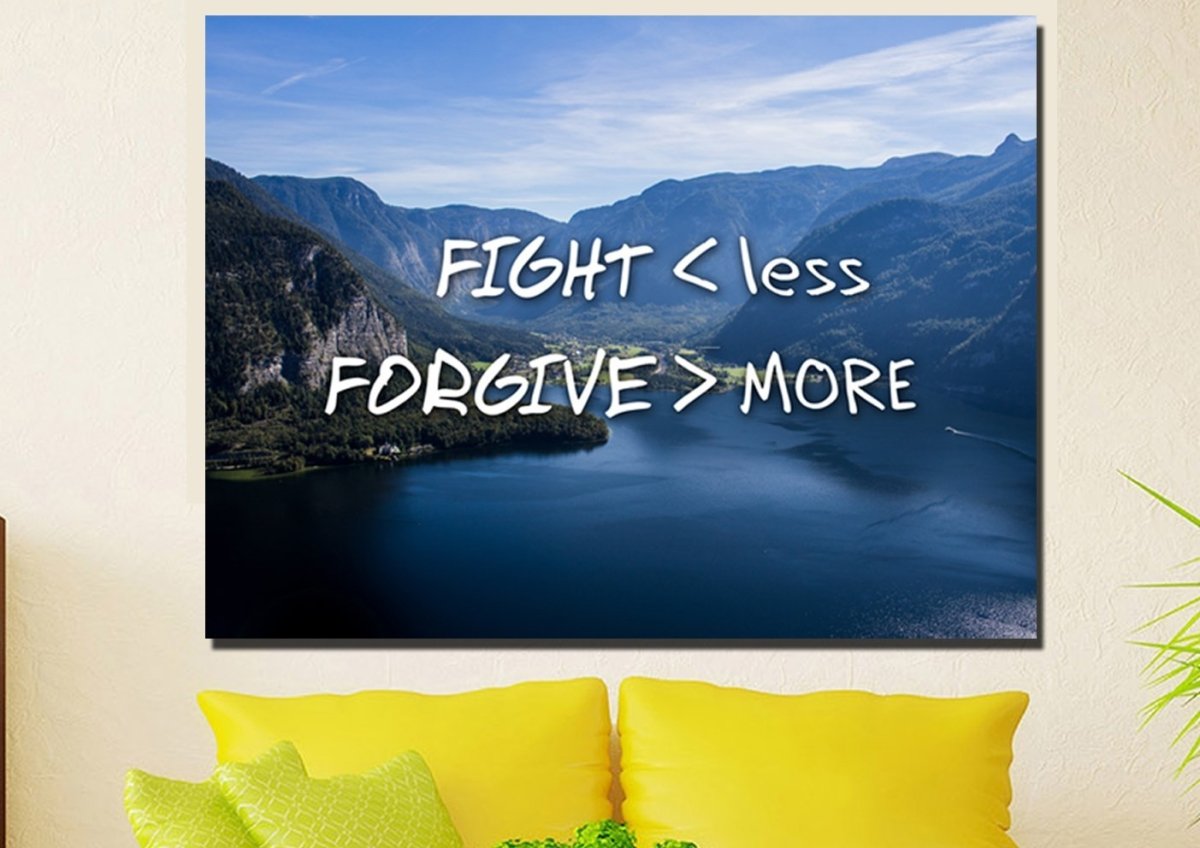 Fight Less Forgive More Canvas Wall Art Print - Christian Canvas Wall Art