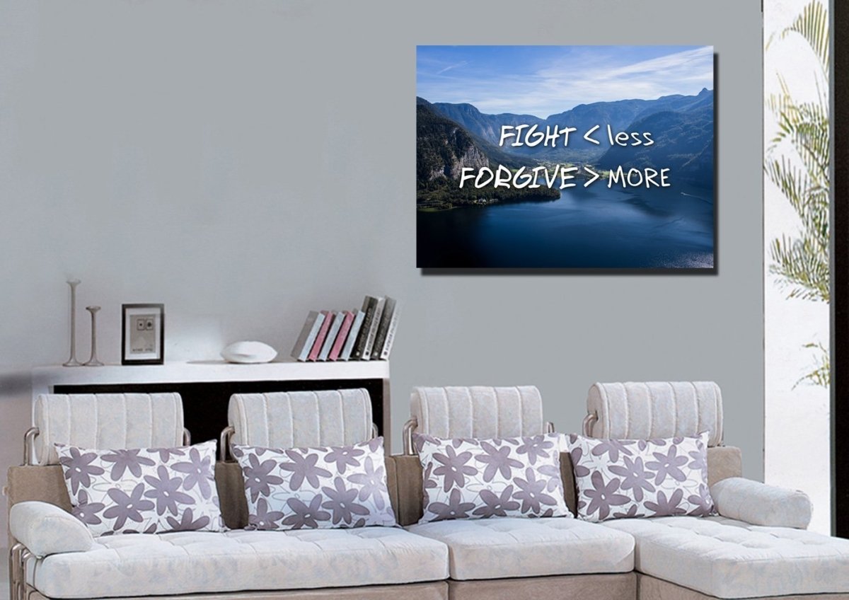 Fight Less Forgive More Canvas Wall Art Print - Christian Canvas Wall Art