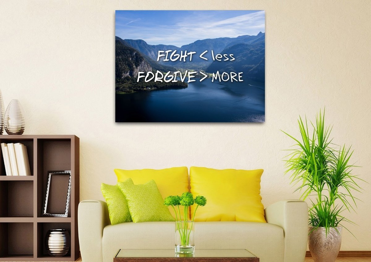 Fight Less Forgive More Canvas Wall Art Print - Christian Canvas Wall Art