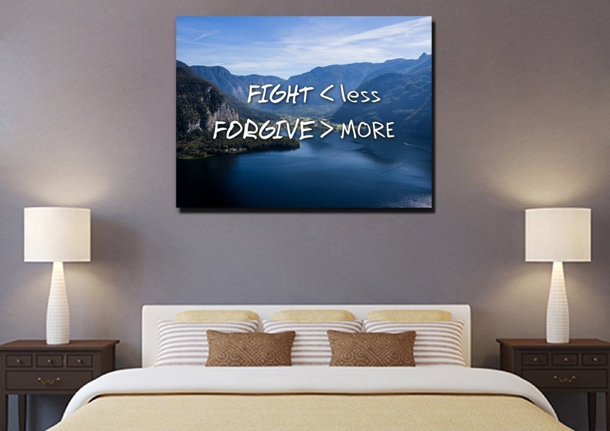 Fight Less Forgive More Canvas Wall Art Print - Christian Canvas Wall Art