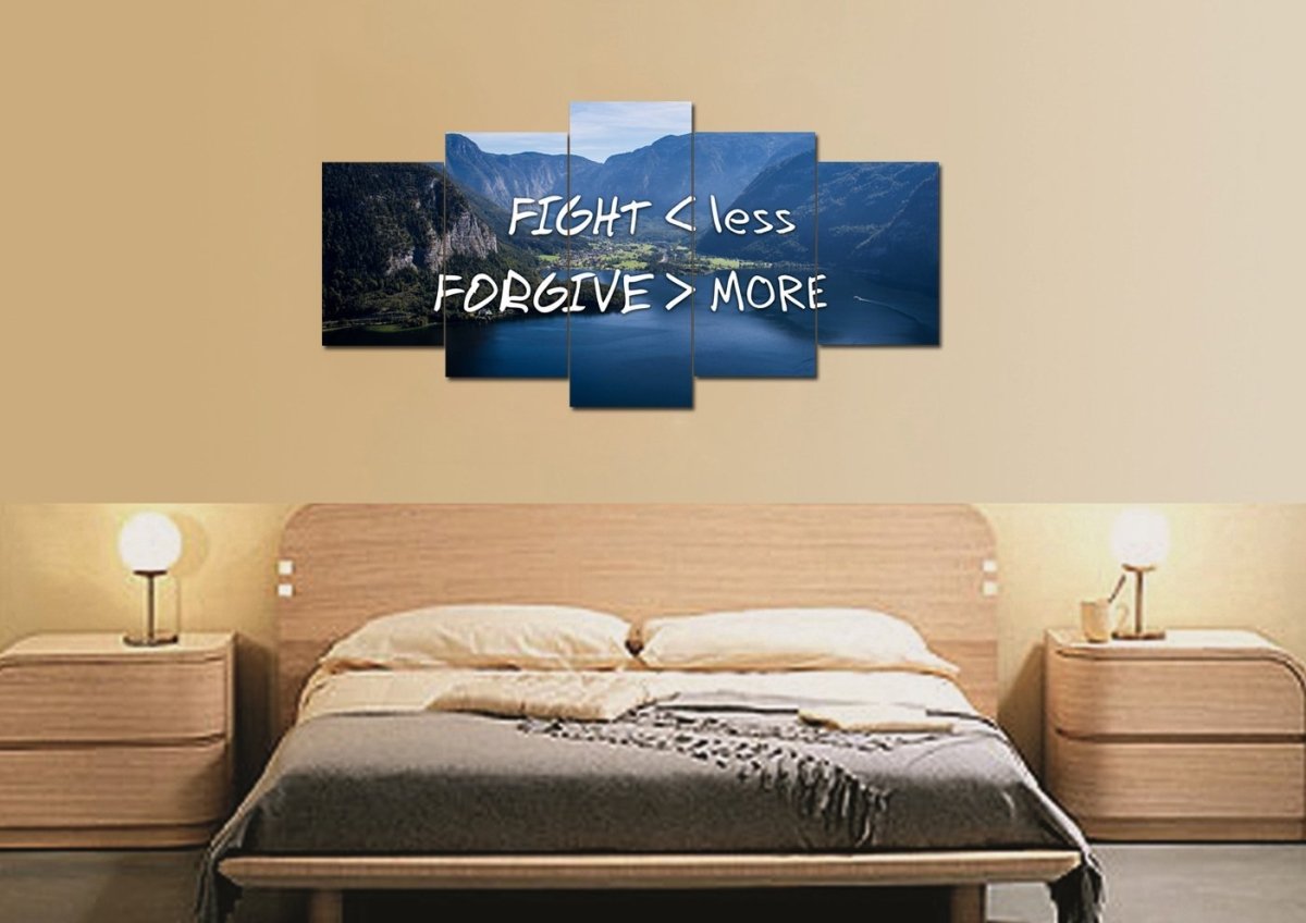 Fight Less Forgive More Canvas Wall Art Print - Christian Canvas Wall Art