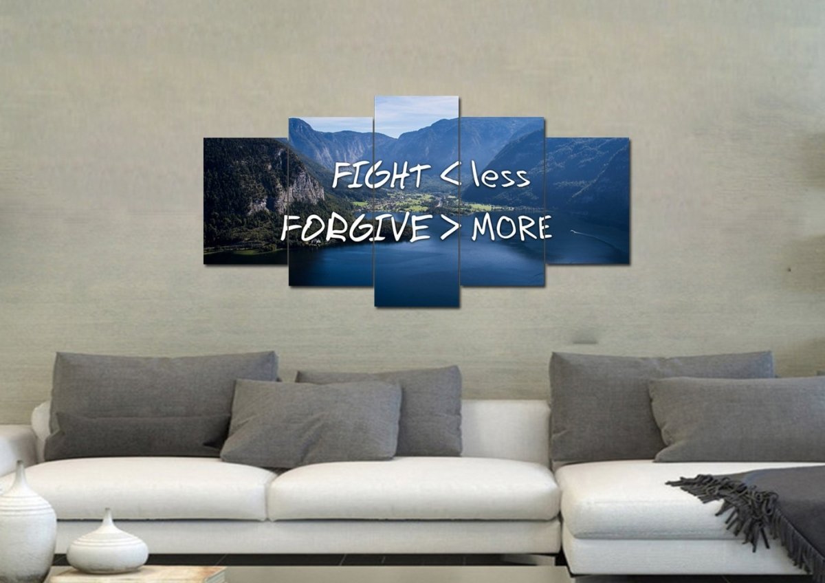 Fight Less Forgive More Canvas Wall Art Print - Christian Canvas Wall Art