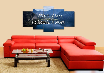 Fight Less Forgive More Canvas Wall Art Print - Christian Canvas Wall Art