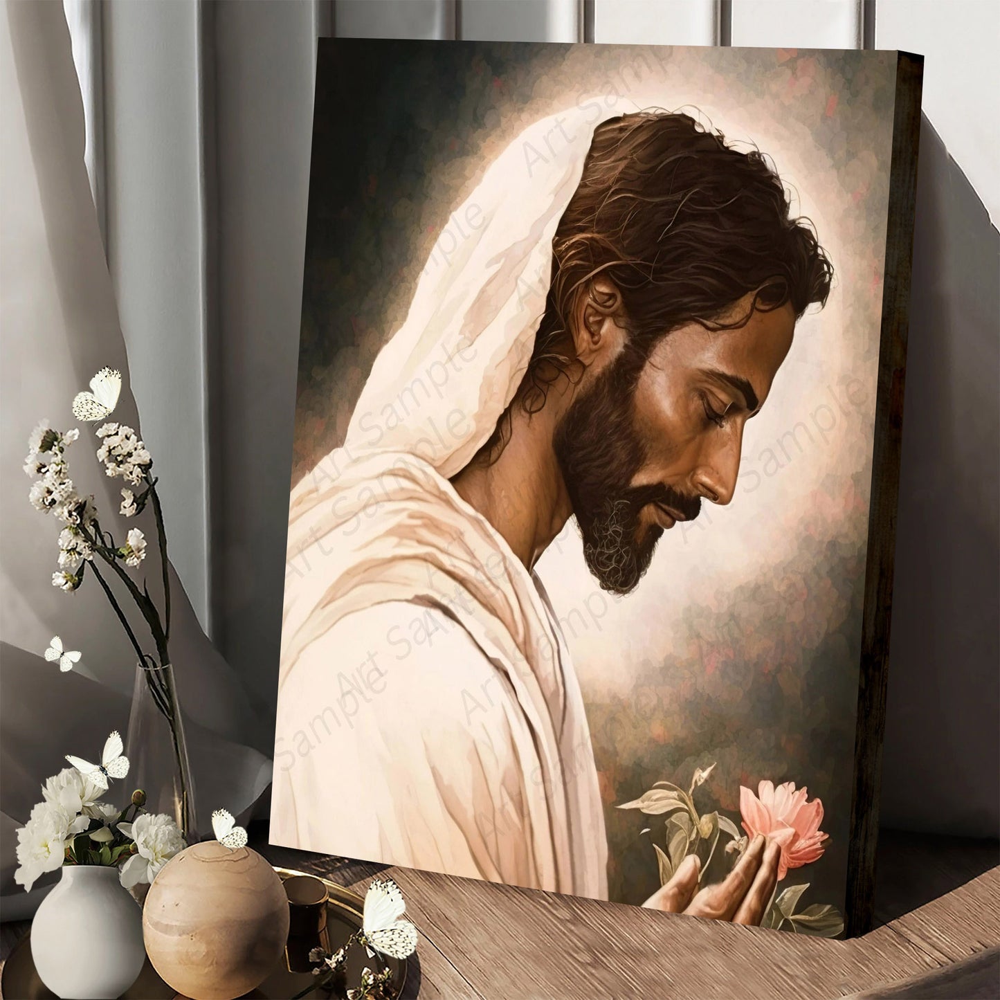 Fine Art Christ Portrait Jesus Christ Side Profile Jesus - Jesus Canvas Art - Christian Wall Art
