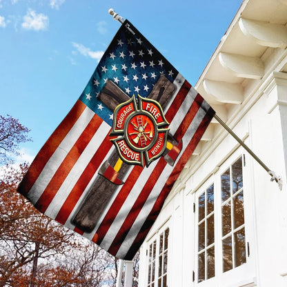 Firefighter Jesus Cross Flag - Outdoor Christian House Flag - Christian Garden Flags