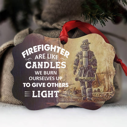 Firefighters Are Like Candles Metal Ornament - Christmas Ornament - Christmas Gift