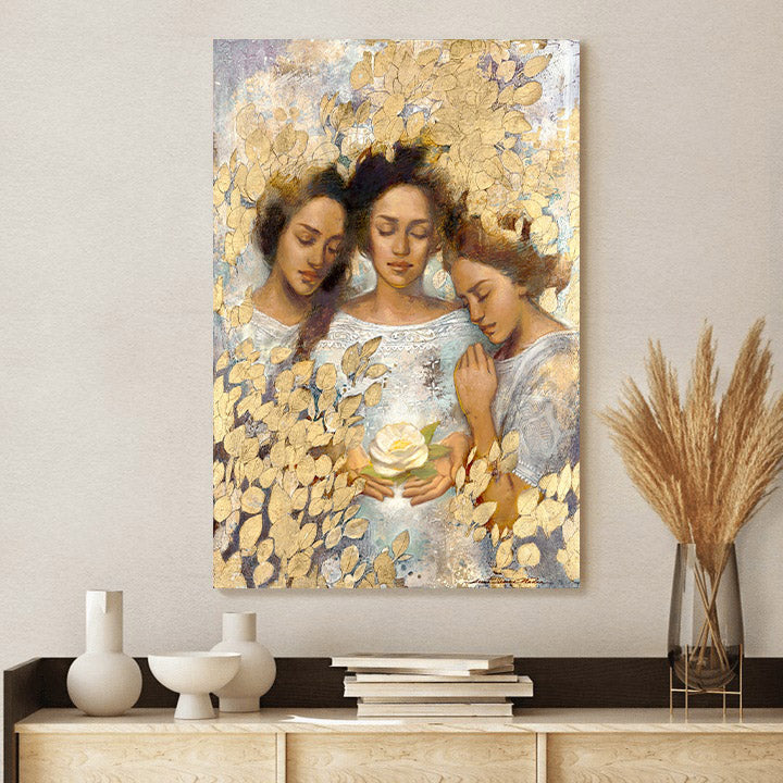 First Blossom Gold Canvas Pictures - Jesus Canvas Art - Christian Wall Art