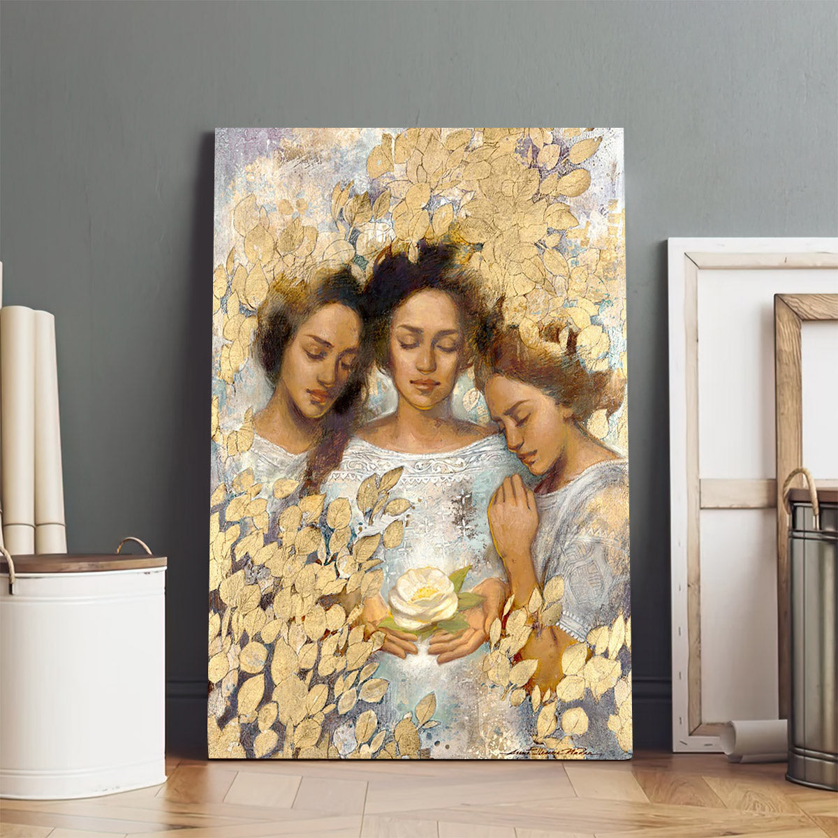 First Blossom Gold Canvas Pictures - Jesus Canvas Art - Christian Wall Art