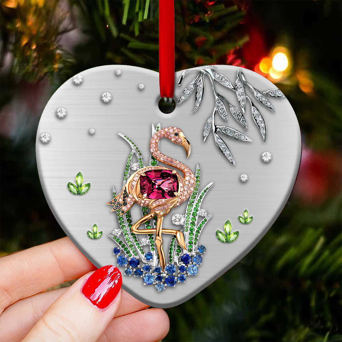 Flamingo Advice Heart Ornament - Christmas Ornament - Ciaocustom