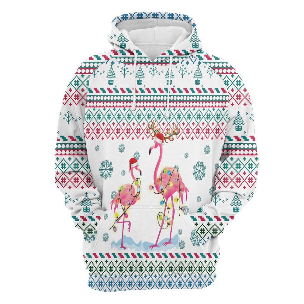 Flamingo Christmas Reunion All Over Print 3D Hoodie For Men And Women, Best Gift For Dog lovers, Best Outfit Christmas