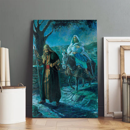 Flight Into Egypt Canvas Pictures - Religious Wall Art Canvas - Christian Paintings For Home