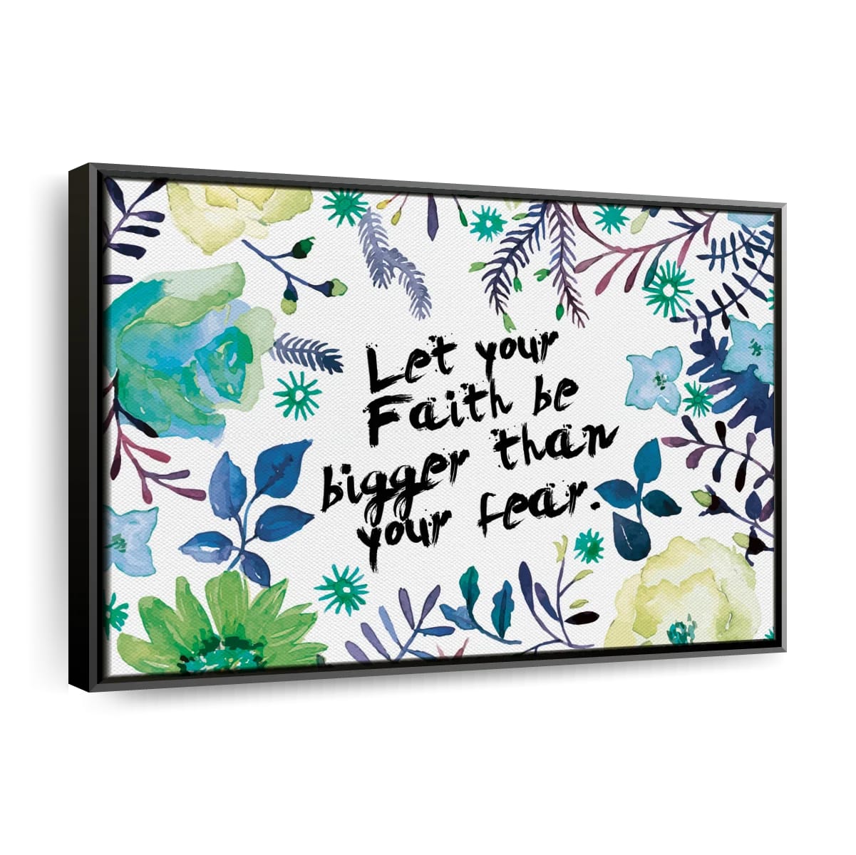 Floral Bigger Faith Canvas Wall Art - Christian Canvas Wall Art - Religious Wall Art Canvas