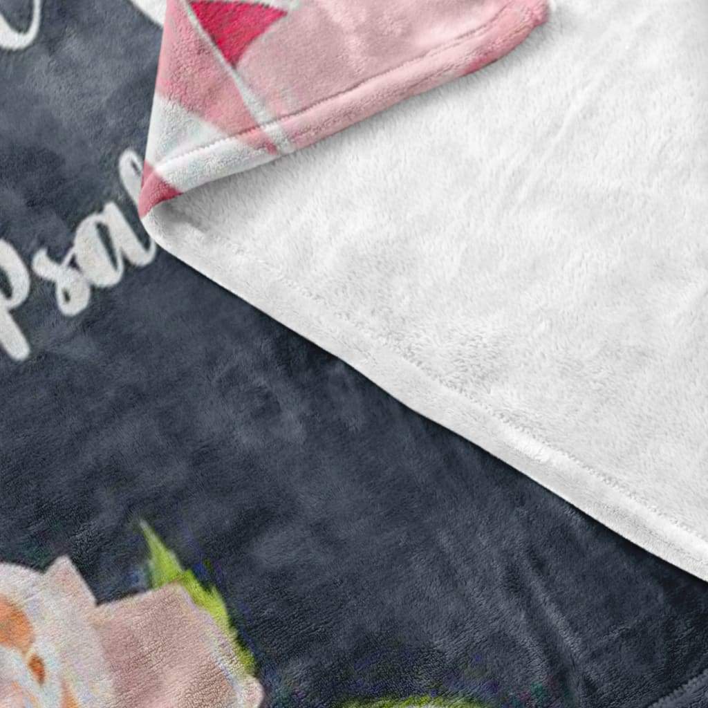 Floral God Is Within Her She Will Not Fall Psalm 465 Fleece Blanket - Christian Blanket - Bible Verse Blanket