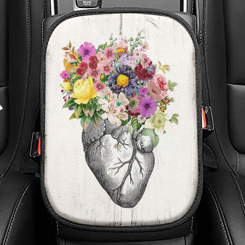 Floral Heart Rustic Seat Box Cover, Gift For Female Nurse, Doctor, Rn