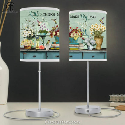 Flower Vase Little Things Make Big Days Large Table Lamp Art - Christian Lamp Art Home Decor - Religious Table Lamp Prints