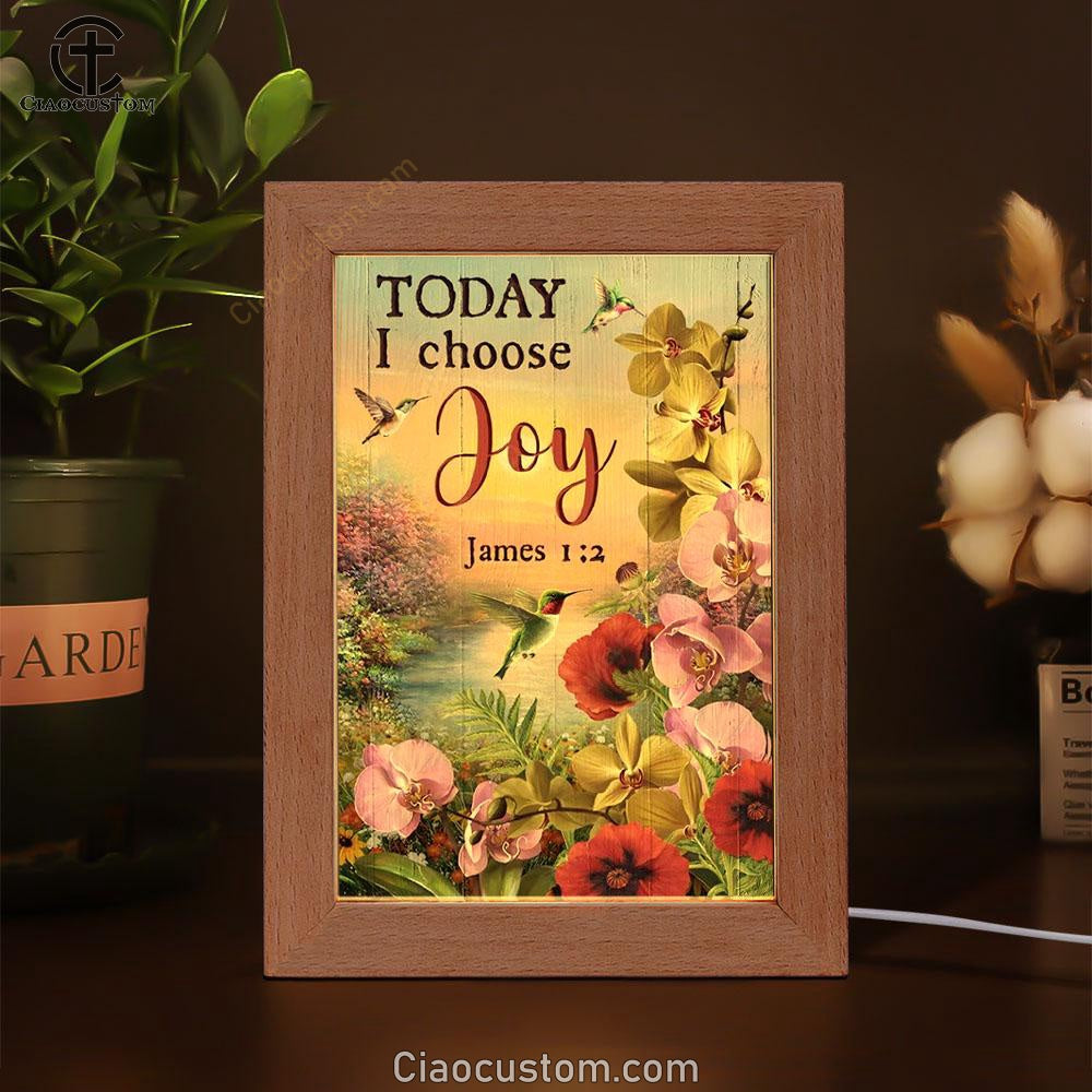 Flower World, Hummingbird, Sunrise Sky, Today I Choose Joy Frame Lamp