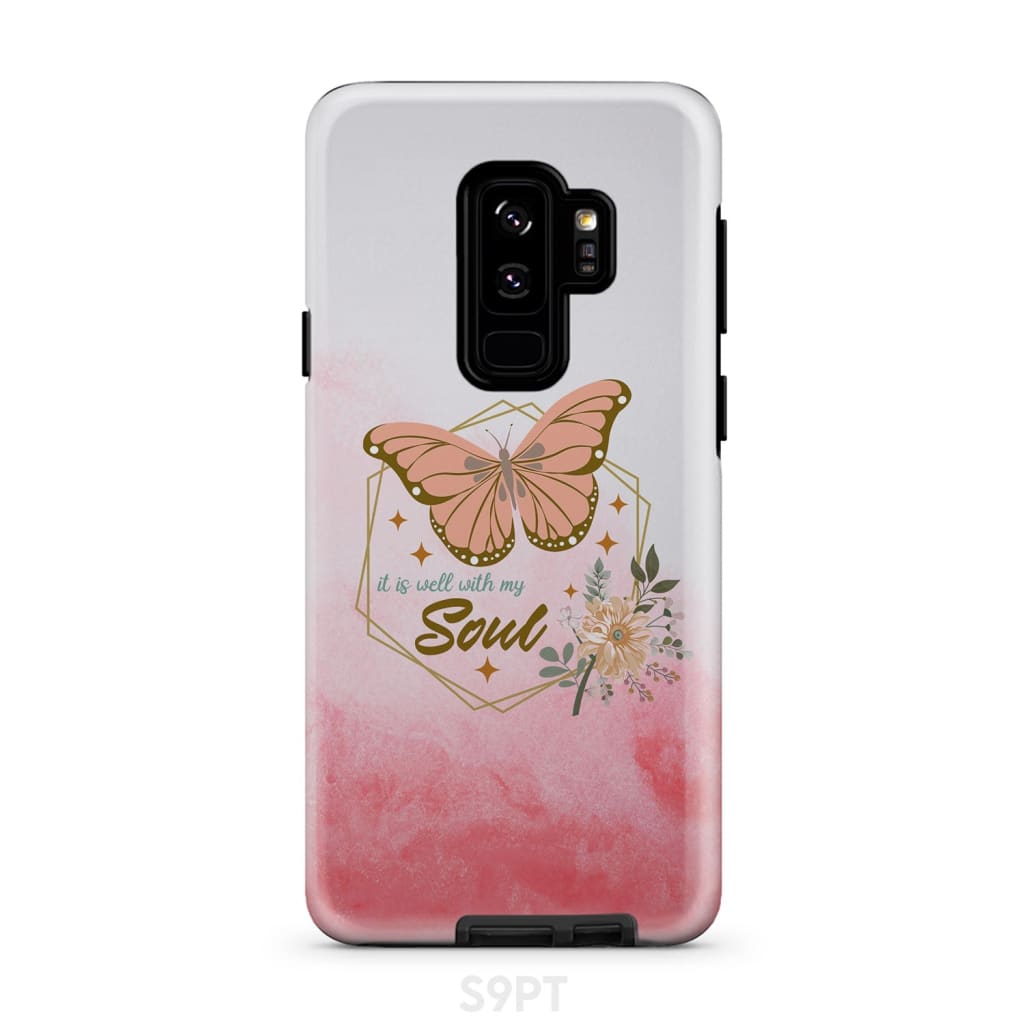 Flowers Butterfly It Is Well With My Soul Phone Case - Bible Verse Phone Cases Samsung