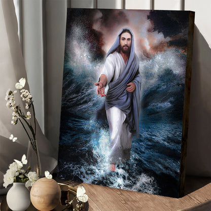 Focus On Me Not The Storm  Canvas Wall Art - Jesus Canvas Pictures - Christian Wall Art