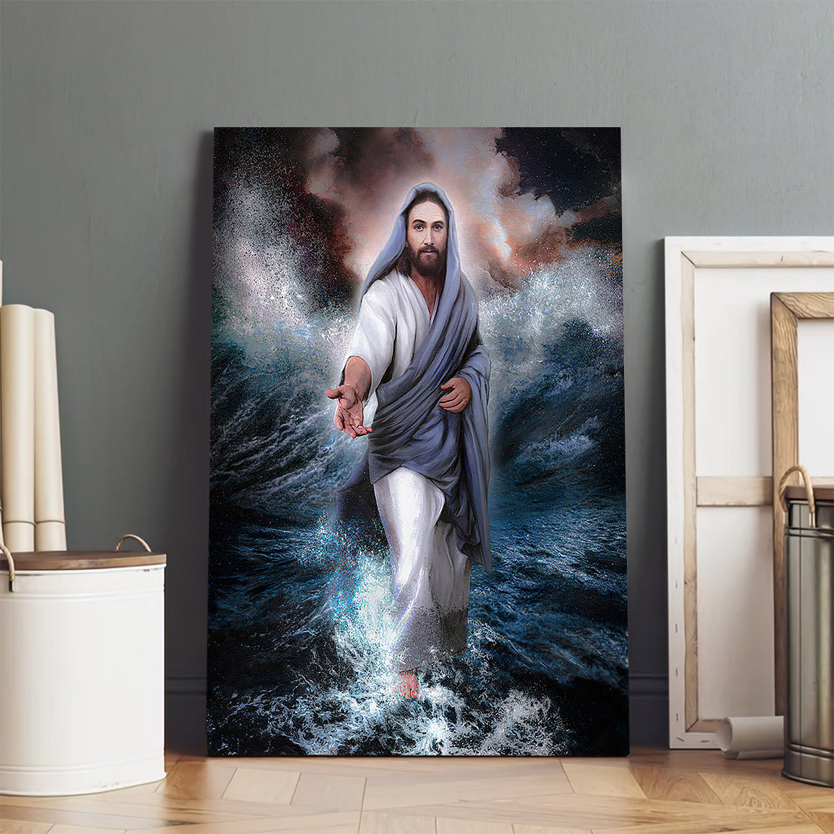 Focus On Me Not The Storm  Canvas Wall Art - Jesus Canvas Pictures - Christian Wall Art