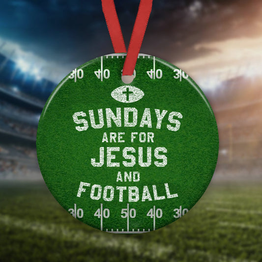 Football Faith Ceramic Circle Ornament - Decorative Ornament - Christmas Ornament