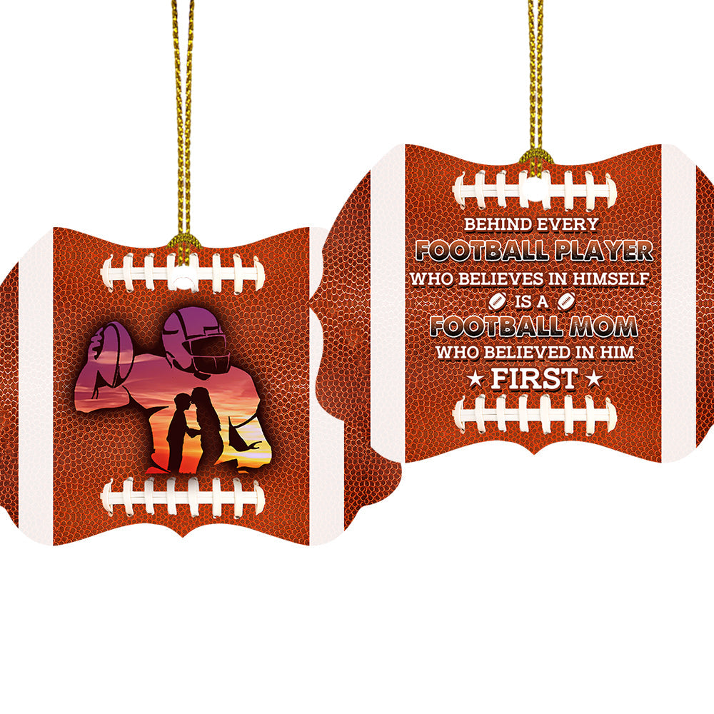 Football Moms Believe In His Son Metal Ornament - Christmas Ornament - Christmas Gift