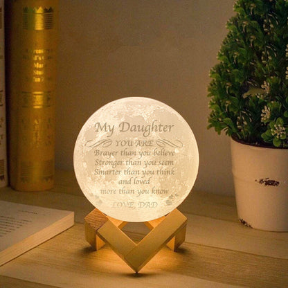 For Daughter Custom 3d Printed Moon Lamp - Personalized 3D Moon Lamp - Gifts For Daughter