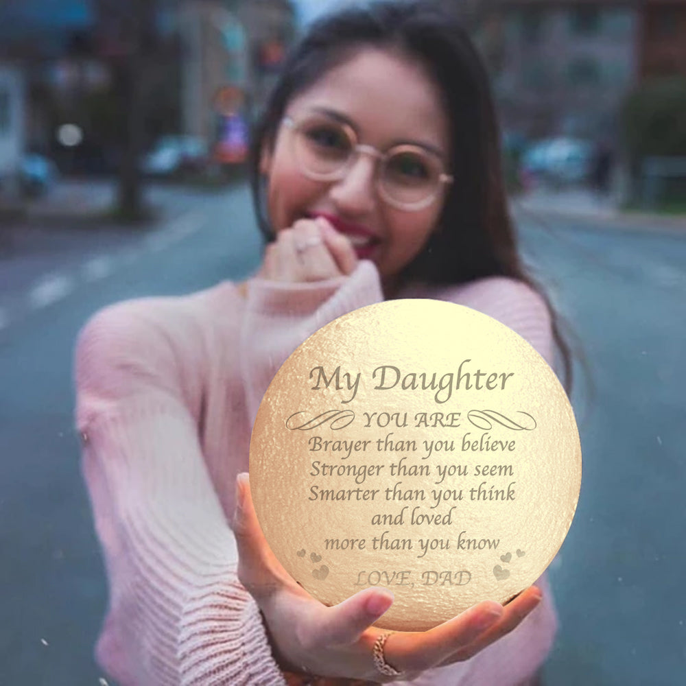 For Daughter Custom 3d Printed Moon Lamp - Personalized 3D Moon Lamp - Gifts For Daughter