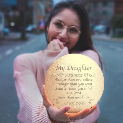 For Daughter Custom 3d Printed Moon Lamp - Personalized 3D Moon Lamp - Gifts For Daughter