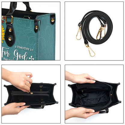 For God Has Given Us A Spirit Of Power And Of Love - Sunflower Leather Bag - Christian Pu Leather Bags For Women