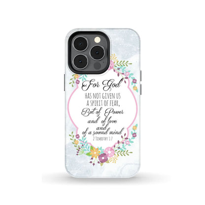 For God Has Not Given Us A Spirit Of Fear 2 Timothy 17 Floral Bible Verse Phone Case
