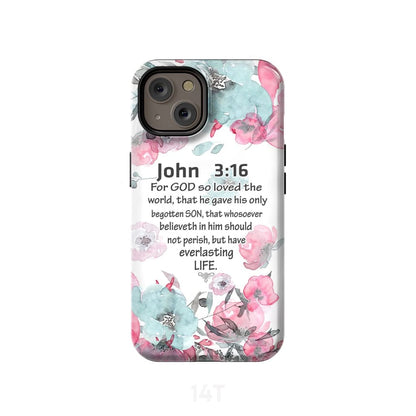 For God So Loved The World John 316 Bible Verse Phone Case - Scripture Phone Cases - Iphone Cases Christian