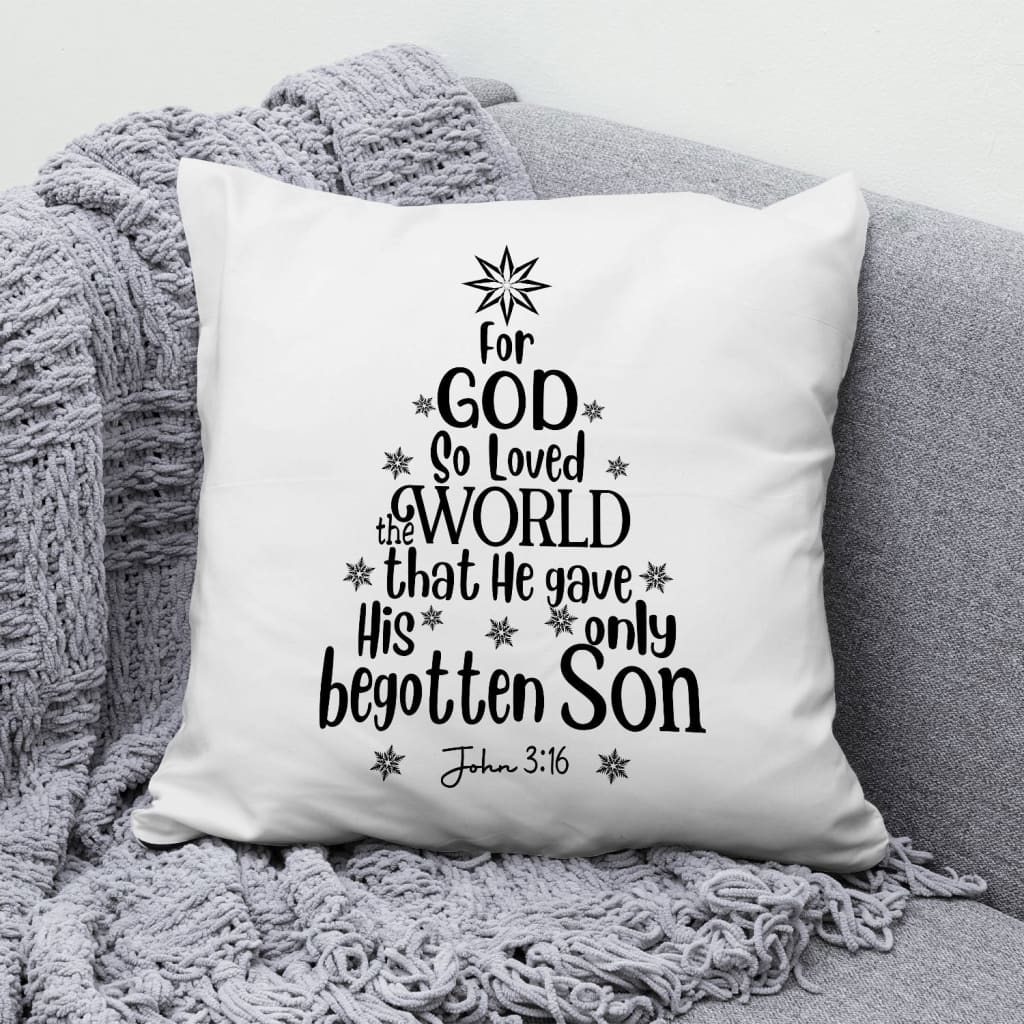 For God So Loved The World John 316 Christian Christmas Pillow