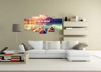 For God So Loved The World Wall Art Canvas Print - Christian Canvas Wall Art