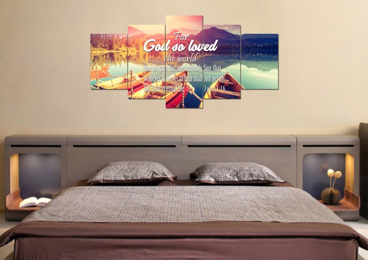 For God So Loved The World Wall Art Canvas Print - Christian Canvas Wall Art